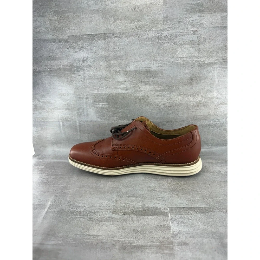 Cole Haan Grand OS Men Sz 7M British Tan Leather Wingtip Oxford C24092